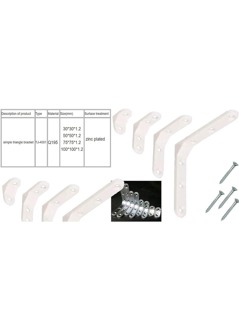 DIY Crafts Diy Crafts CTDIYHI58032 Angle Bracket Heavy Support Wall Mounted Bench Table Shelf Bracket Furniture Hardware Screw 4 Piece Set 75 X 75 X 12 Polish White  - Image 2