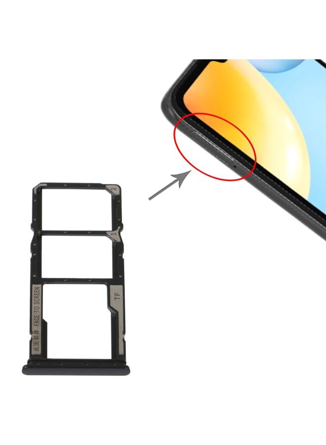 erorex SIM Card Tray + SIM Card Tray + Micro SD Card Tray For Xiaomi Redmi 10C/Redmi 10 India/Poco C40(Black) - Image 4