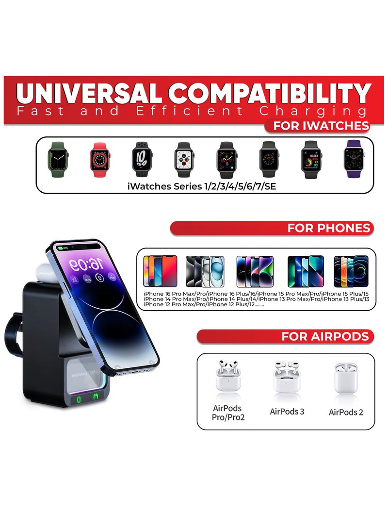 Choosey - Choosey 4 in 1 Wireless Charger with Bluetooth Speaker Charging Station, Phone Charger Stand, Wireless Charging Station for iPhone, Samsung, Pixel & More, Apple Watches & AirPods - Image 1