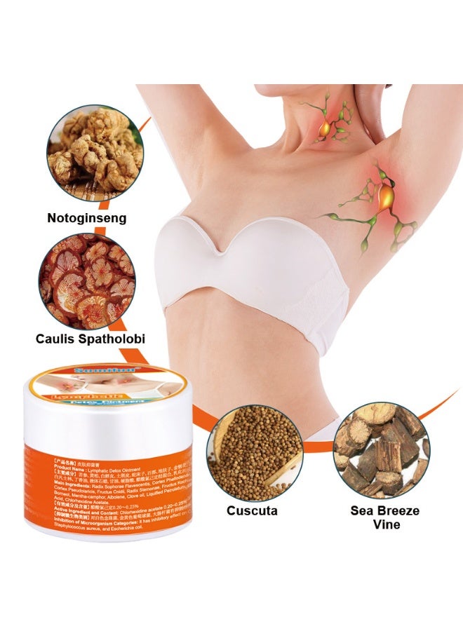 سوميفون مرهم العناية بالعقد الليمفاوية ، كريم تدليك الصرف الليمفاوي لإزالة السموم تخفيف الألم للرقبة وراء الجلد تحت الأذن 10g - Image 3