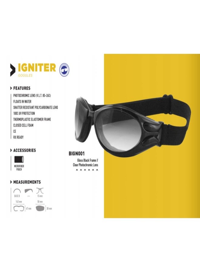 Bobster ® Igniter, Gloss Black Frame, Clear Photochromic Lens - Image 2