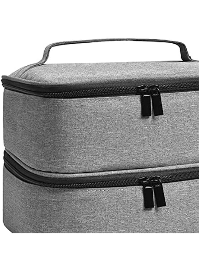 Generic Oxford Cloth Nail Polish Storage Bag Handbag, Detachable 30 Grid Lined with Sturdy Zippers Nail Dryer Case Travel Storage Box Cosmetic Bag, Gray  - Image 5