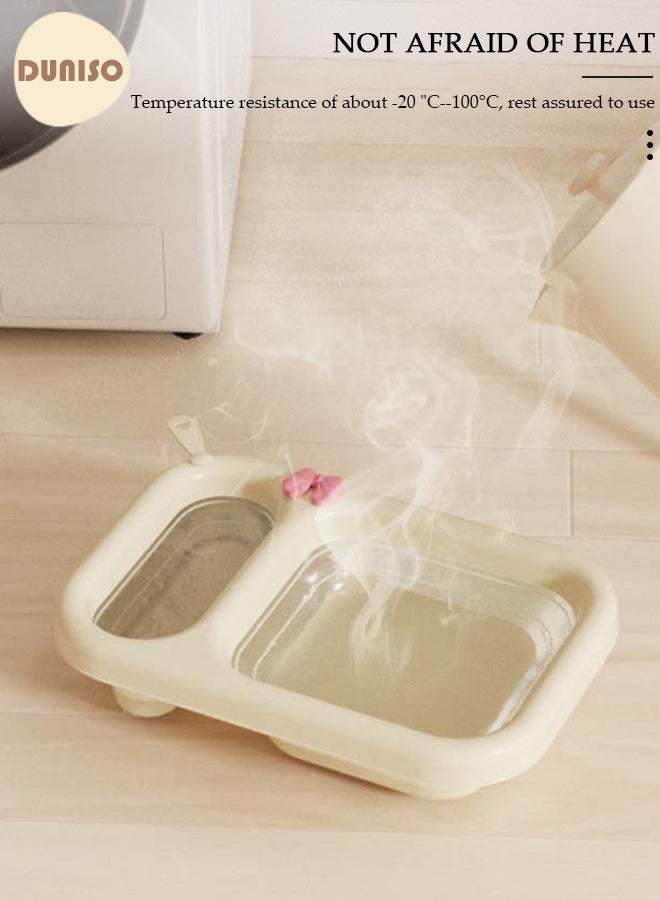 DUNISO 2 PCS Collapsible Wash Basin, Multiuse Dish Pans, Foldable Portable Dish Tub,Space Saving Plastic Washtub, Durable and no deformation Laundry Tub, Hanging Baby Kids Wash Basin for Travel, Home, Kitchen, Camping, Laundry, Outdoor Travelling - Image 2