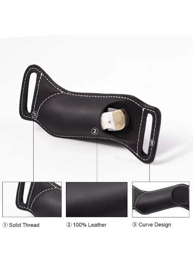 أغماد سكاكين من الجلد الصناعي للحزام - صغيرة الحجم وخفيفة الوزن، EDC - Image 4