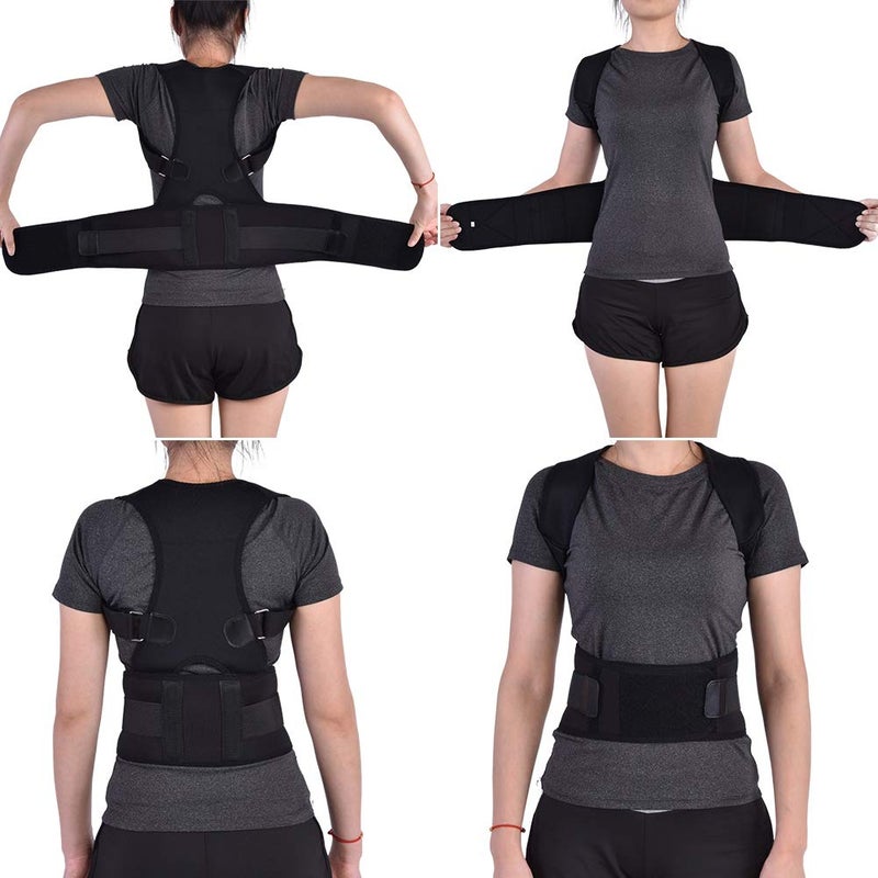woobles Posture Corrector, Adjustable Back Brace Posture Clavicle Spine Corset Support Belt Breathable Back Straightener for Men Women B M B-M - Image 2