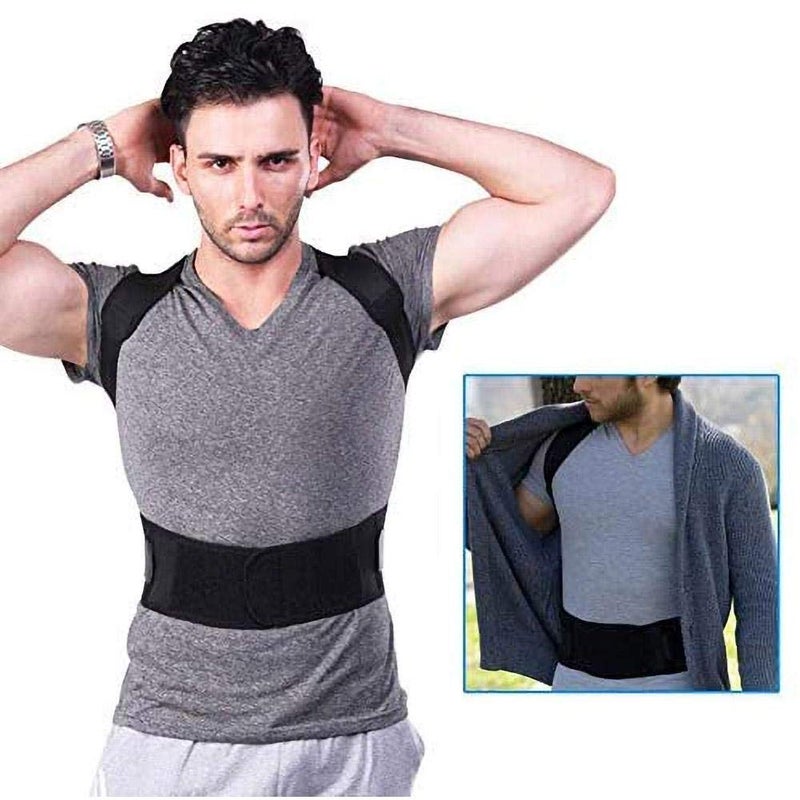 woobles Posture Corrector, Adjustable Back Brace Posture Clavicle Spine Corset Support Belt Breathable Back Straightener for Men Women B M B-M - Image 3