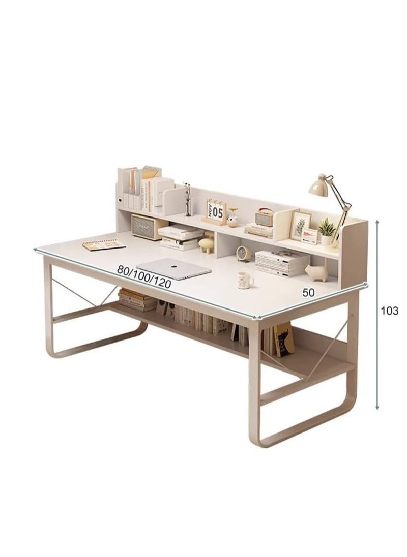 Simple Bookshelf Computer Desk Desktop Table Study Table Student Home Study Table Simple Office Desk Writing Table Workbench (White 120x50x103) - pzsku/Z07A7AEA8A61AE1A9D290Z/45/_/1727259568/04781006-1caa-4957-a659-5f395eb79512