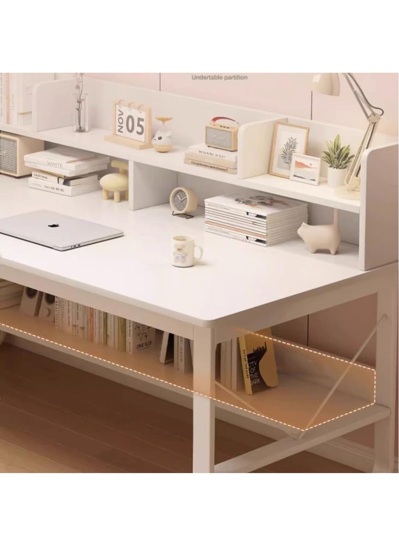 Simple Bookshelf Computer Desk Desktop Table Study Table Student Home Study Table Simple Office Desk Writing Table Workbench (White 120x50x103) - pzsku/Z07A7AEA8A61AE1A9D290Z/45/_/1727259622/6df884a6-92c5-4ab8-9169-356222c5c665