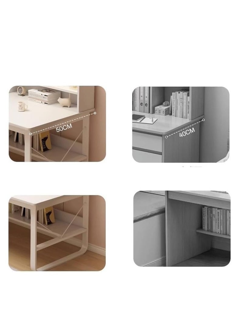 Simple Bookshelf Computer Desk Desktop Table Study Table Student Home Study Table Simple Office Desk Writing Table Workbench (White 120x50x103) - pzsku/Z07A7AEA8A61AE1A9D290Z/45/_/1727259629/9fe34d8d-5591-439a-9e05-cc3cfdc0c689