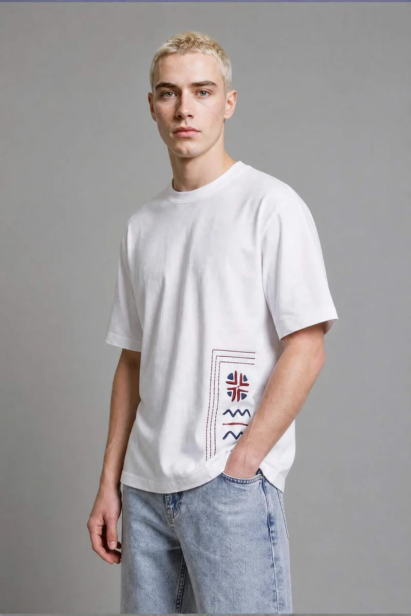Defacto Oversize Fit Crew Neck Printed Short Sleeve T-Shirt