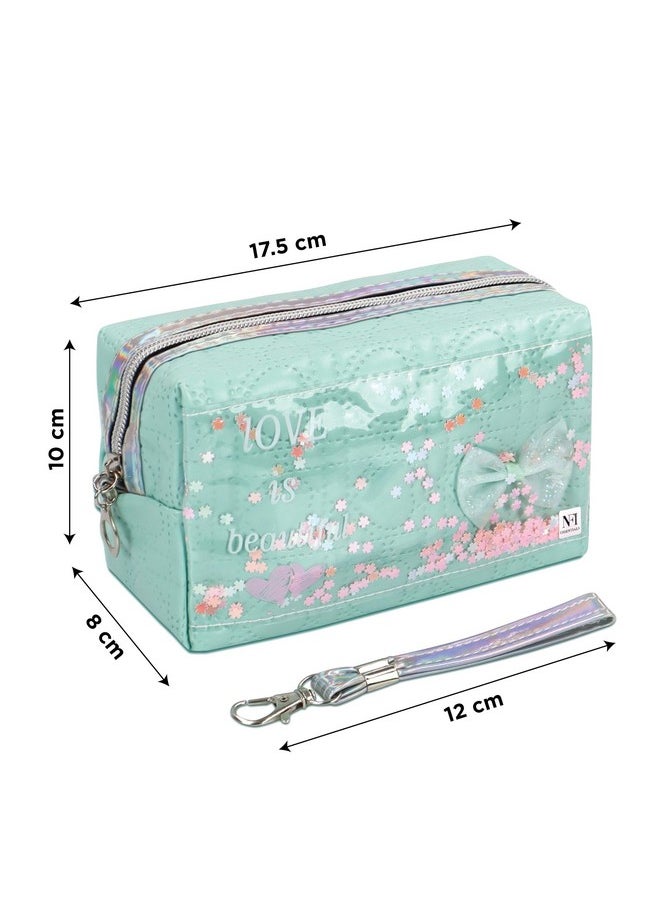 NFI essentials NFI essentials Pack of 2 Makeup Pouch Cosmetic Pouch Vanity Case Jewellery Pouch Stationery Pencil Case Travel Organiser Travel Pouch with Detachable Handle  - Image 4