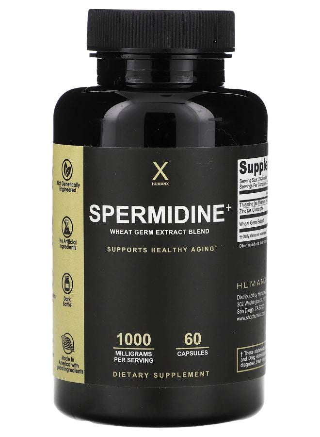 Spermidine+ Wheat Germ Extract Blend 1000 mg 60 Capsules (500 mg per Capsule)