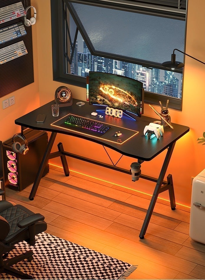 Zanotta Gaming Table Computer Desk with Carbon Fiber Desktop A-shaped Legs Ergonomic Study Table Office Desk for Home (110*55*75cm) - Image 2
