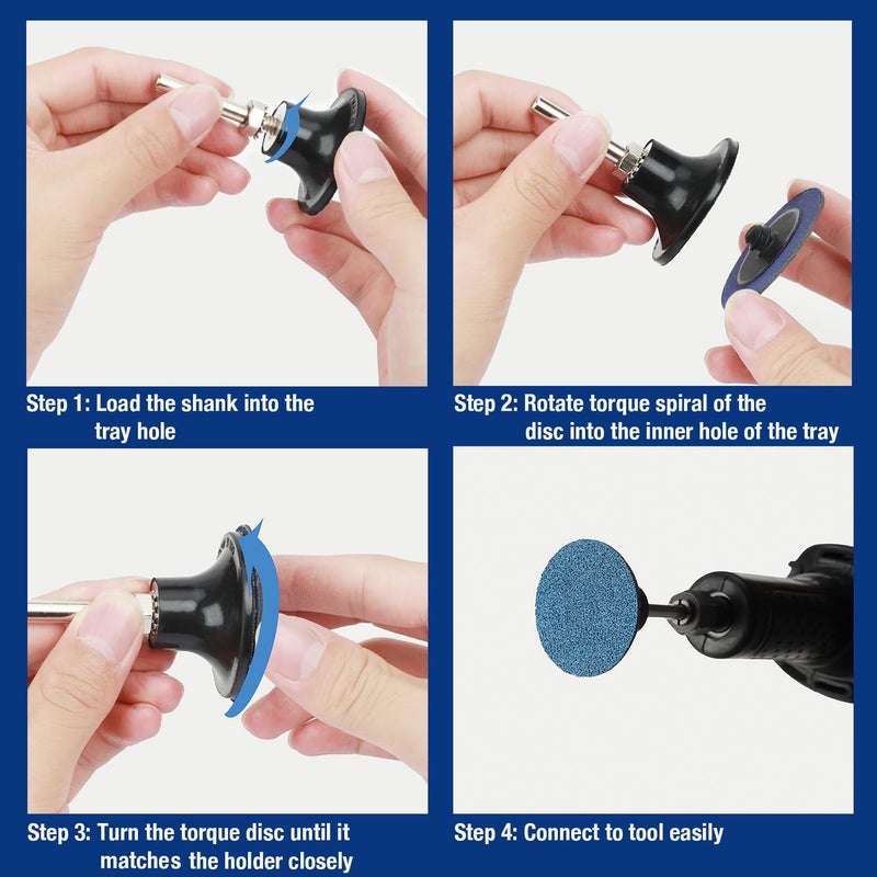 WORKPRO 101-pieces Sanding Discs Set, 2 inch Discs with 1/4 inch Holder, Surface Conditioning Disc for Die Grinder Surface Prep Strip Grind Polish Burr Finish Rust Paint Removal - Image 5