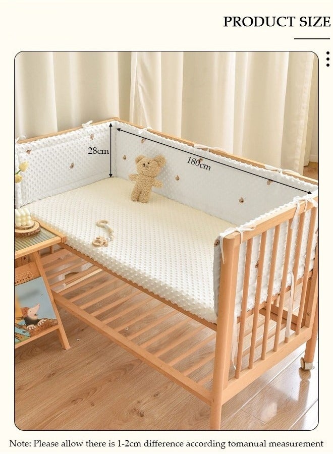 MIXDE Cot Bumper, Crib Bumper, Breathable Mesh Cot Liner, Crib Rail Cover, Baby Boys Girls Nursery Breathable Crib Bed Liner Bumper Baby Crib Rail Cover Protector Guard Padded Cot Rail Wrap for Side Front - Image 4