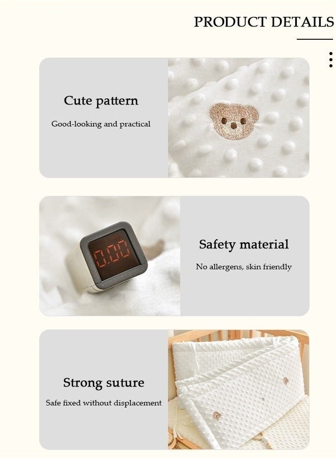 MIXDE Cot Bumper, Crib Bumper, Breathable Mesh Cot Liner, Crib Rail Cover, Baby Boys Girls Nursery Breathable Crib Bed Liner Bumper Baby Crib Rail Cover Protector Guard Padded Cot Rail Wrap for Side Front - Image 3