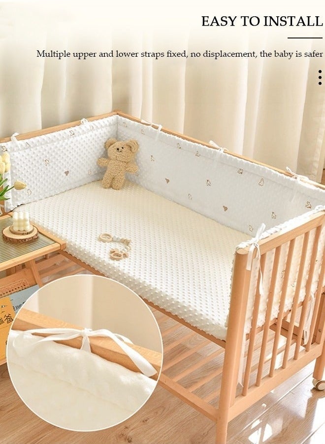 MIXDE Cot Bumper, Crib Bumper, Breathable Mesh Cot Liner, Crib Rail Cover, Baby Boys Girls Nursery Breathable Crib Bed Liner Bumper Baby Crib Rail Cover Protector Guard Padded Cot Rail Wrap for Side Front - Image 2