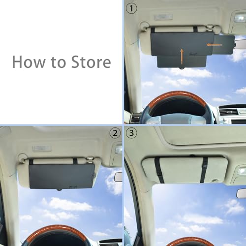 TFY Car Visor Sunshade Extender TFY Anti-Glare Sun Visor Extender Window Sunshade and UV Rays Blocker, 1 Piece (Black) - Image 5