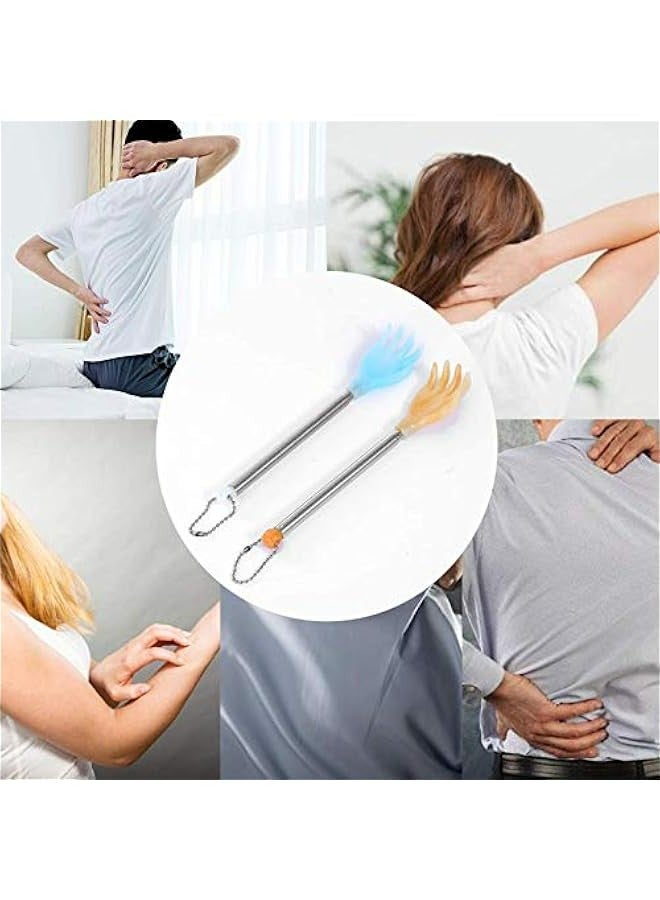 Loquat Telescoping Back Scratcher for Men Women Kids, Portable Extendable Massage Tool to Eliminate Itching, 17.3 Long, Blue and Yellow Colors - Image 4