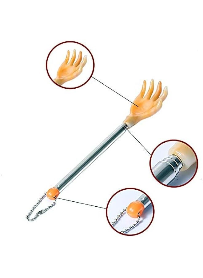 Loquat Telescoping Back Scratcher for Men Women Kids, Portable Extendable Massage Tool to Eliminate Itching, 17.3 Long, Blue and Yellow Colors - Image 3