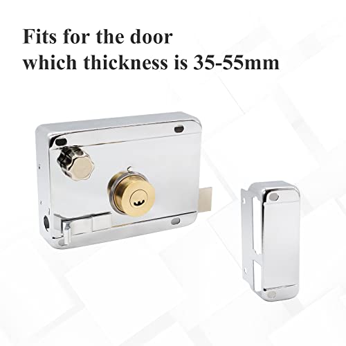 LDEXIN Home Safety Vertical Keyway Cylinder Deadbolt Rim Lock Set Exterior Door Anti-Theft Door Locks, Right Opened - Image 5
