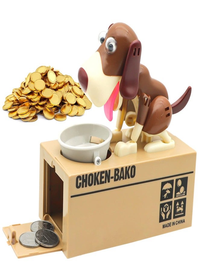 Wekity Hungry Dog Piggy Bank, Cute Dogs Steals Coins Like Magic Coin Munching Toy Money Box Birthday Gift for Kids - Image 1