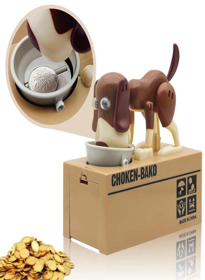 Wekity Hungry Dog Piggy Bank, Cute Dogs Steals Coins Like Magic Coin Munching Toy Money Box Birthday Gift for Kids - Image 2
