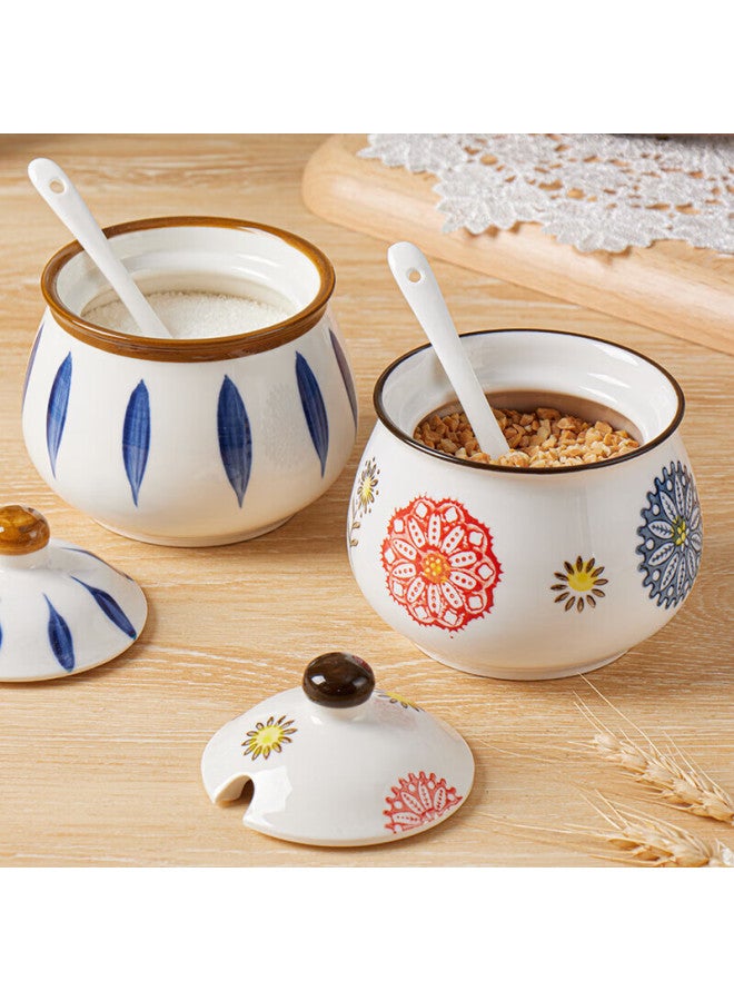 Bj Ceramic Lard Jar Kitchen Seasoning Container With Spoon Salt Jar Spice Container Chili Oil Jar Oil Storage Jar Heat-resistant - Image 1