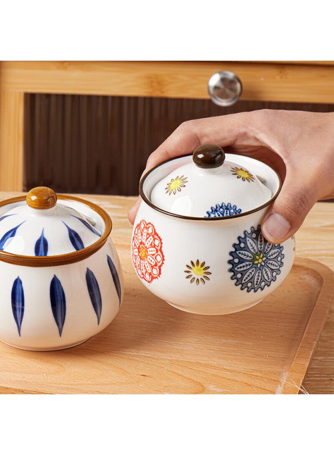 Bj Ceramic Lard Jar Kitchen Seasoning Container With Spoon Salt Jar Spice Container Chili Oil Jar Oil Storage Jar Heat-resistant - Image 5