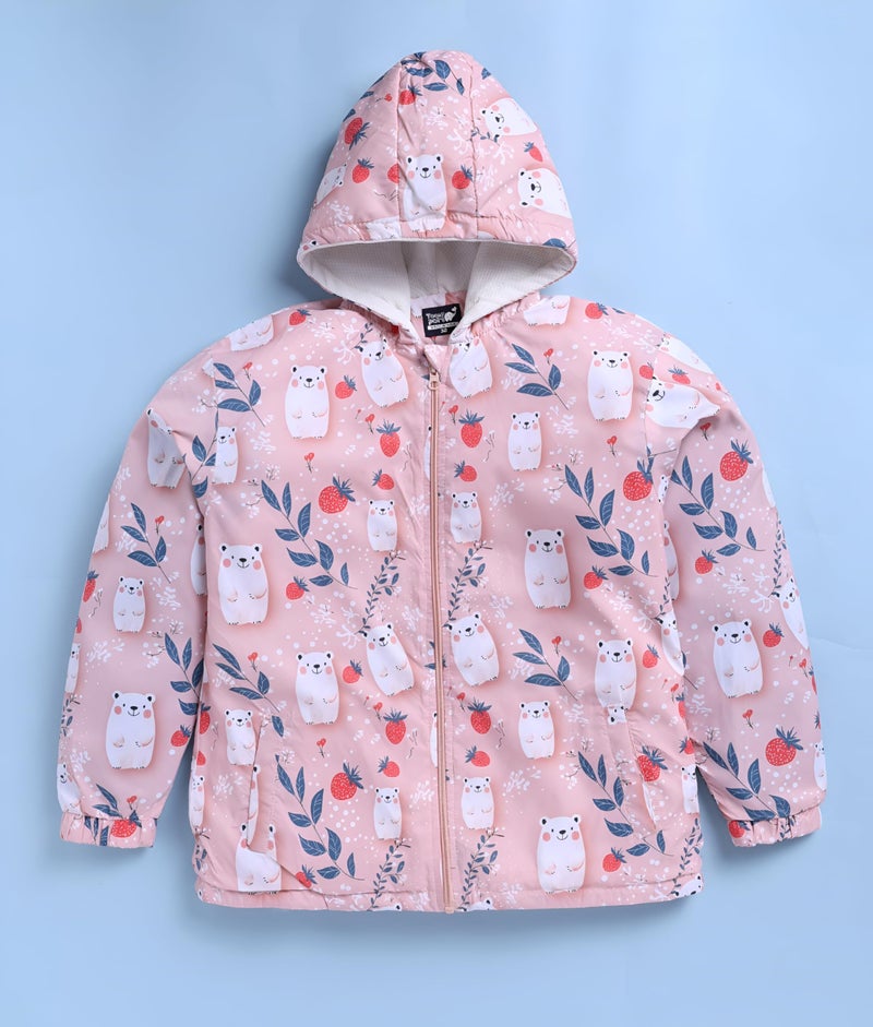 Toonyport Girls Printed Parka Jacket (Pink & Multicolours, Full Sleeve) (2 Years - 3 Years) - Image 3