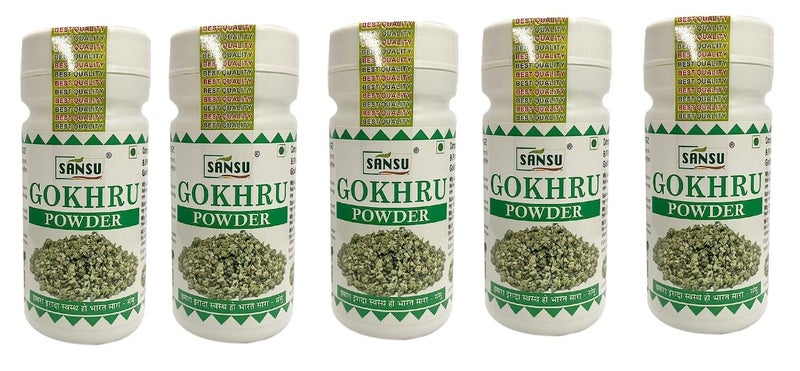 SANSU Gokhru Powder Natural Gokhru Powder Ayurvedic100 Pure gokhru Churan 100g Pack of 5