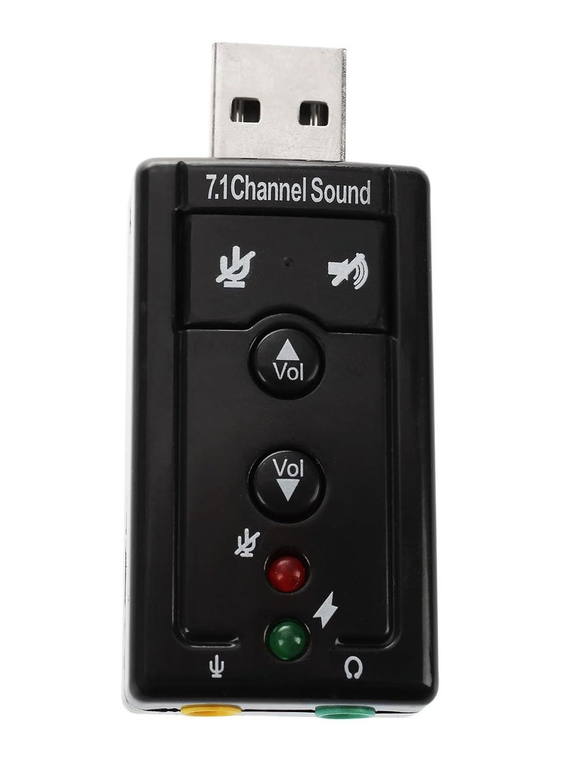 LEDIN USB 2.0 Virtual 7.1 Channel Stereo Audio Adapter External Sound Card with 3.5 mm Audio and Microphone Port Suitable for Desktop Laptops with USB Port(2 Piece)  - Image 5