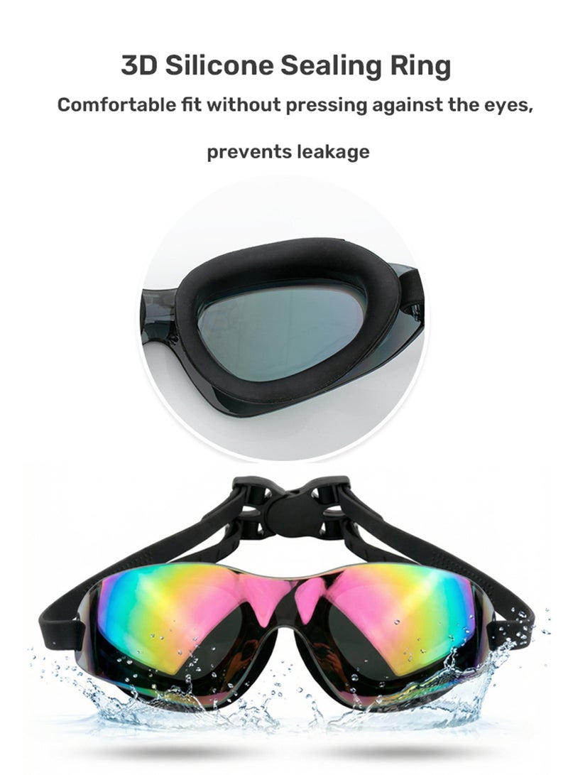Aurafly 5-in-1 Anti-Fog Swimming Goggles - Goggle Set with Swimming Cap, Earplugs, Nose Clip,Portable Swimming Goggle Case and Leak-Proof Goggles - Waterproof Swimming Goggles that Can Effectively Block Ultraviolet Rays,Clear Vision,180° Panoramic - Suitable for Men Women Teenagers - Image 2