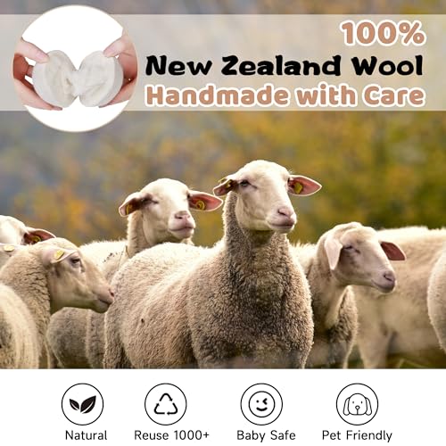 ALLINCOZY Wool Dryer Balls Laundry Reusable, Natural Eco-Friendly Fabric Softener Reduce Clothing Wrinkles, New Zealand Wool Laundry Balls for Dryer (Pack of 6, Animal) - Image 4