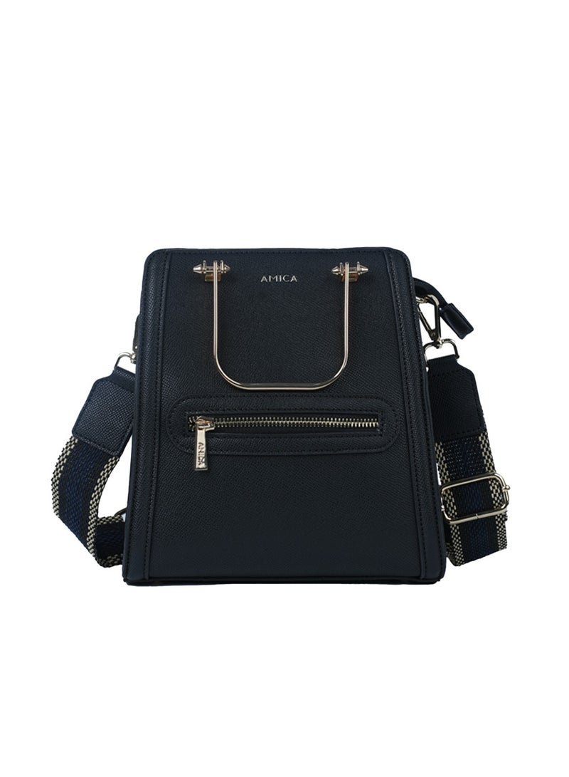 AMICA Aurelia Women's Shoulder Crossbody Handbag with Embellished Handles - Image 1