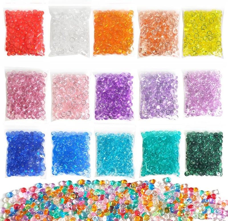 HappyFiller 2600 قطعة من الأحجار الكريستالية الأكريليكية الشفافة بقطر 0.28 بوصة، لملء الوعاء، زينة حفلات الزفاف، تزيين الطاولات في المنزل، تزيين الزهور، رقائق الزينة للحفلات، وعاء لحفظ فرشاشات المكياج. - Image 1