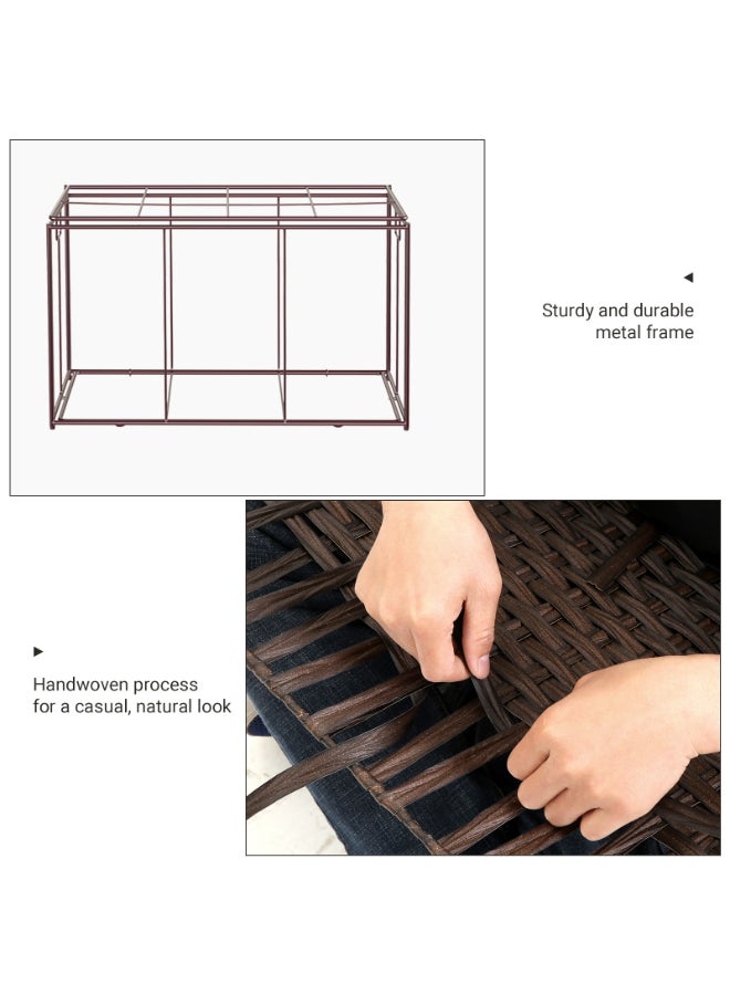 SONGMICS سلة تخزين SONGMICS مع غطاء، سلة تخزين سعة 42.3 جالون (160 لتر)، سلة تخزين بطانيات منسوجة مع مقابض، قابلة للطي، بطانة قابلة للإزالة، إطار معدني، لغرفة النوم، غرفة الغسيل، بني - Image 4