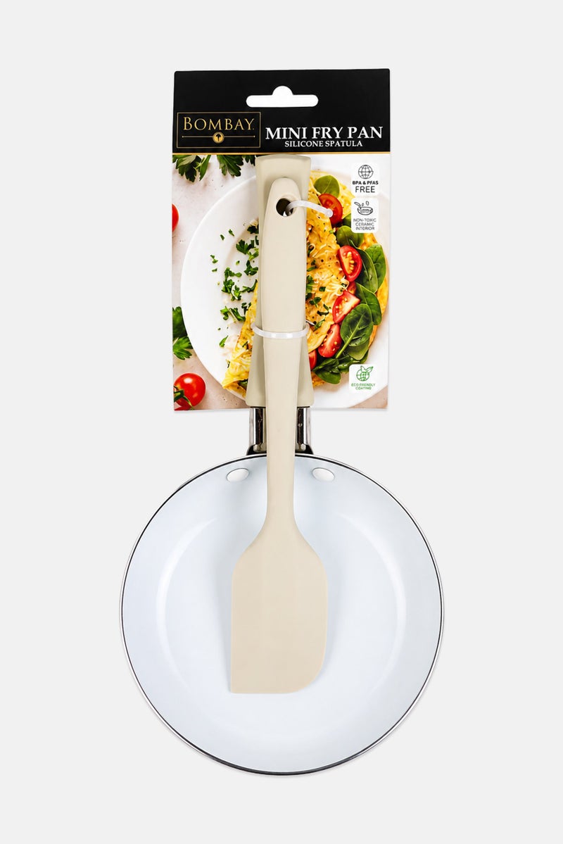 Bombay Mini Fry Pan With Spatula, Cream - Image 1
