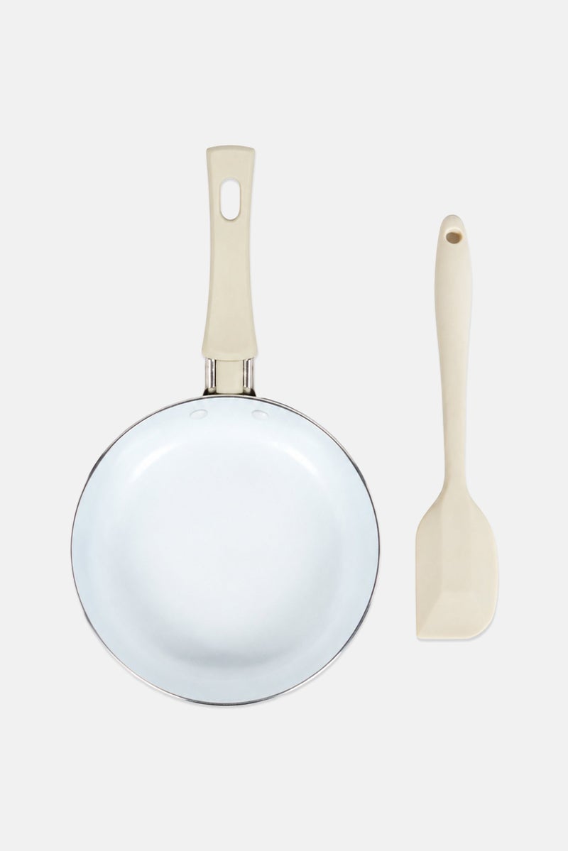 Bombay Mini Fry Pan With Spatula, Cream - Image 2