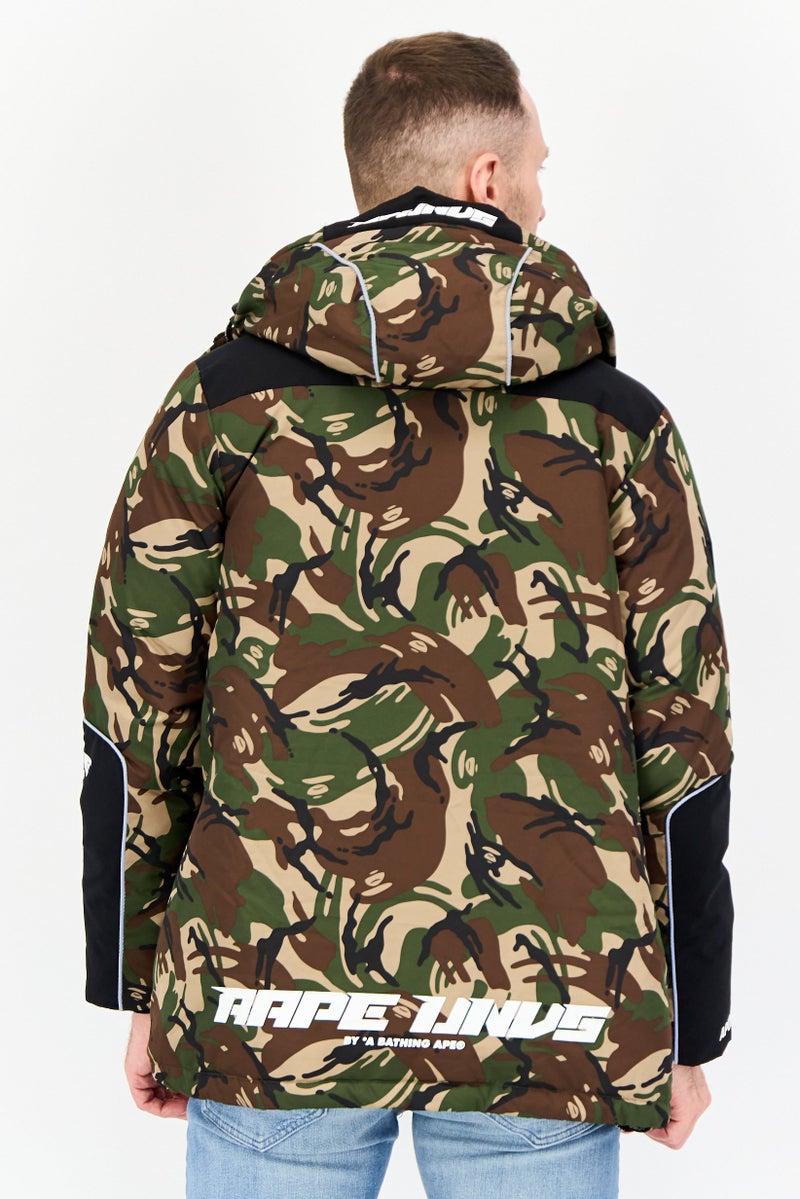 Aape By A Bathing Ape Men Camouflage Hooded Puffer Jacket, Multicolor - Image 3