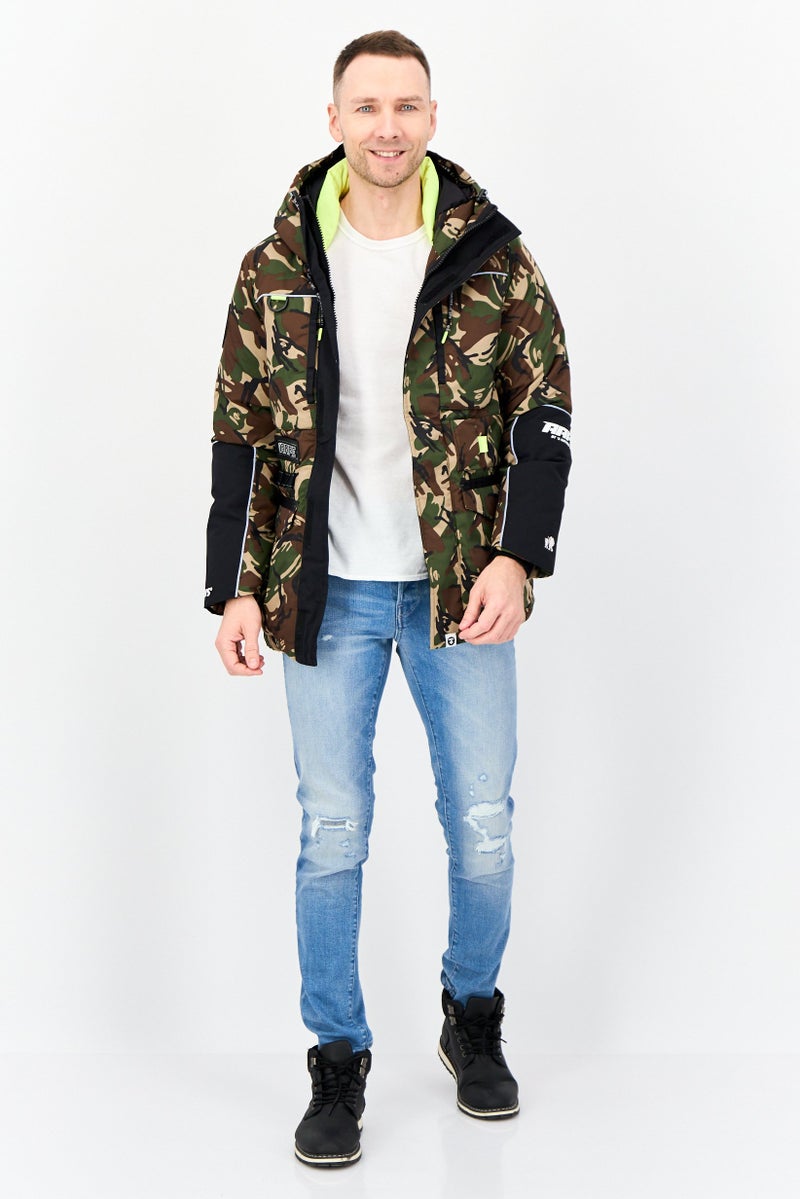 Aape By A Bathing Ape Men Camouflage Hooded Puffer Jacket, Multicolor - Image 4