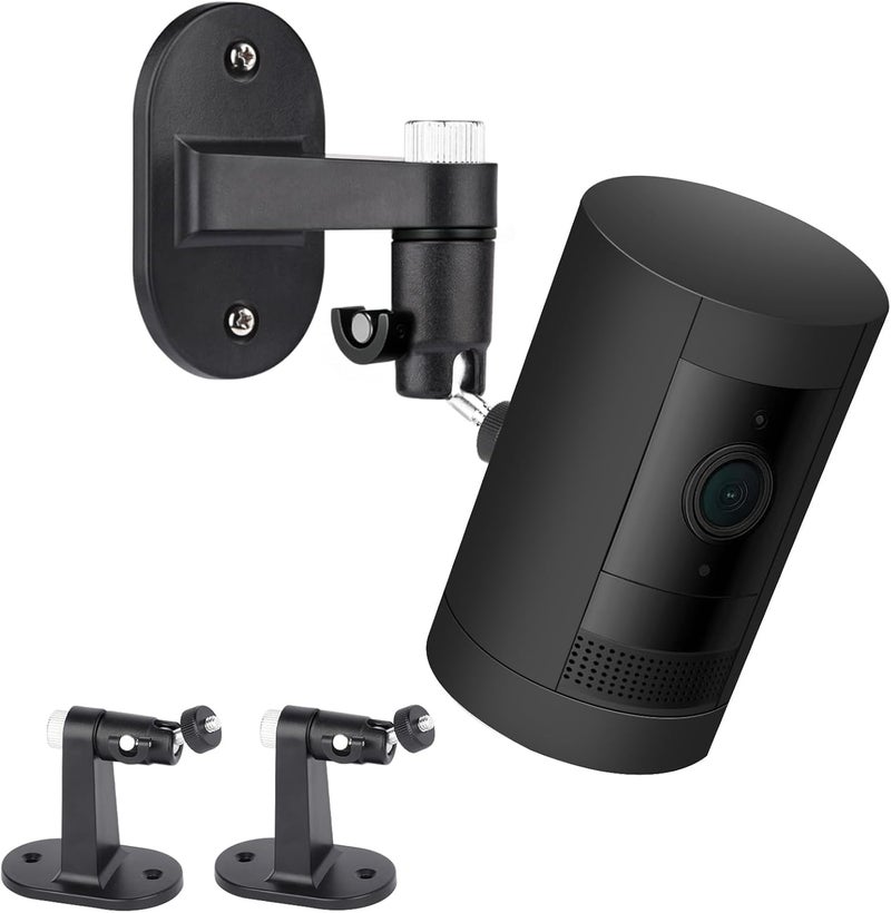 ALERTCAM 2Pack Adjustable Security Wall Mount Bracket for Ring Stick Up Cam & Ring Indoor Cam, Perfect View Angle, Black - Image 1