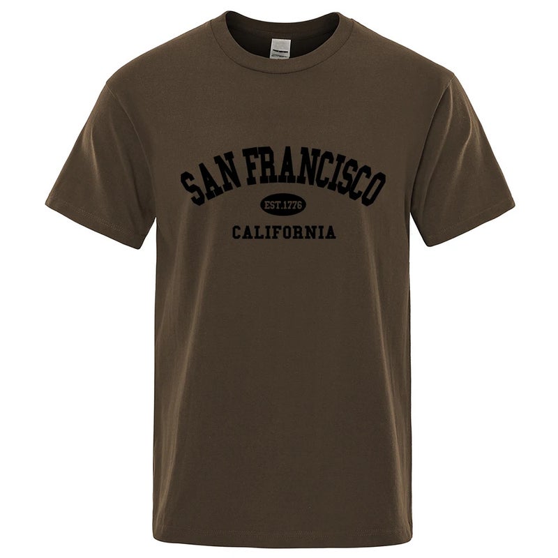 Sanfrancisco Est.1776 California Letter Men'S Fashion Top Summer T-Shirt - Image 5