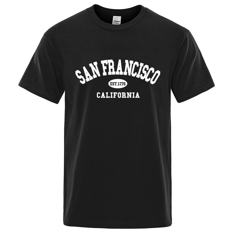 Sanfrancisco Est.1776 California Letter Men'S Fashion Top Summer T-Shirt - Image 2