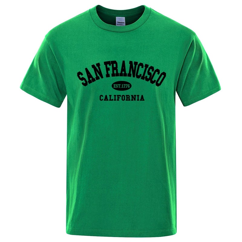 Sanfrancisco Est.1776 California Letter Men'S Fashion Top Summer T-Shirt - Image 3