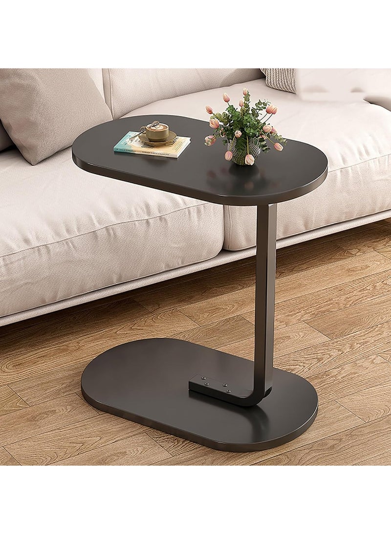 DubaiGallery طاولة جانبية للأريكة، طاولة جانبية خفيفة فاخرة، طاولة زاوية بسيطة، خزانة بجانب السرير، إطار معدني، طاولة على شكل حرف C للأريكة، غرفة المعيشة، غرفة النوم