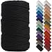 NOANTA Black Macrame Cord 4mm x 109yards Colored Macrame Rope Cotton Rope Macrame Yarn Colorful Cotton Craft Cord for Wall Hanging Plant Hangers Crafts Knitting - Image 2