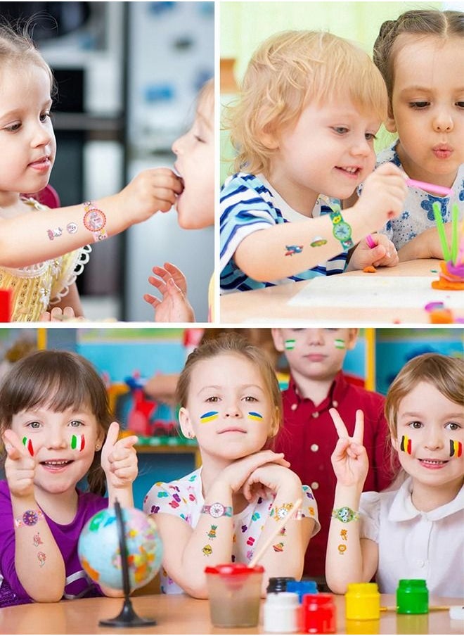 GROIC 20 Sheets Temporary Tattoos for Kids, Clock Watch Tattoos, Mixed Styles Waterproof Luminous Fake Tattoos Stickers for Party Supplies  - Image 4