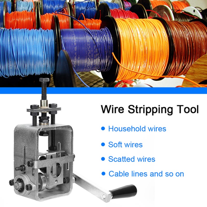 Small Manual Electric Household Wire Stripper Manual Wire Stripping Tool Copper Cable Peeling Machine with Hand Crank use with Hand Electric Drill for 2-24mm Wire - Image 4