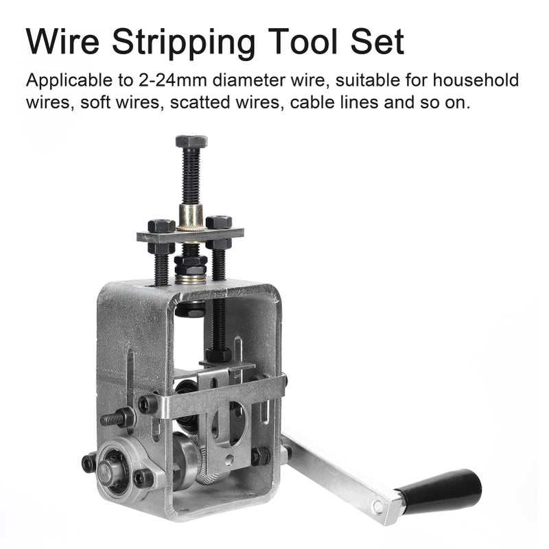 Small Manual Electric Household Wire Stripper Manual Wire Stripping Tool Copper Cable Peeling Machine with Hand Crank use with Hand Electric Drill for 2-24mm Wire - Image 2